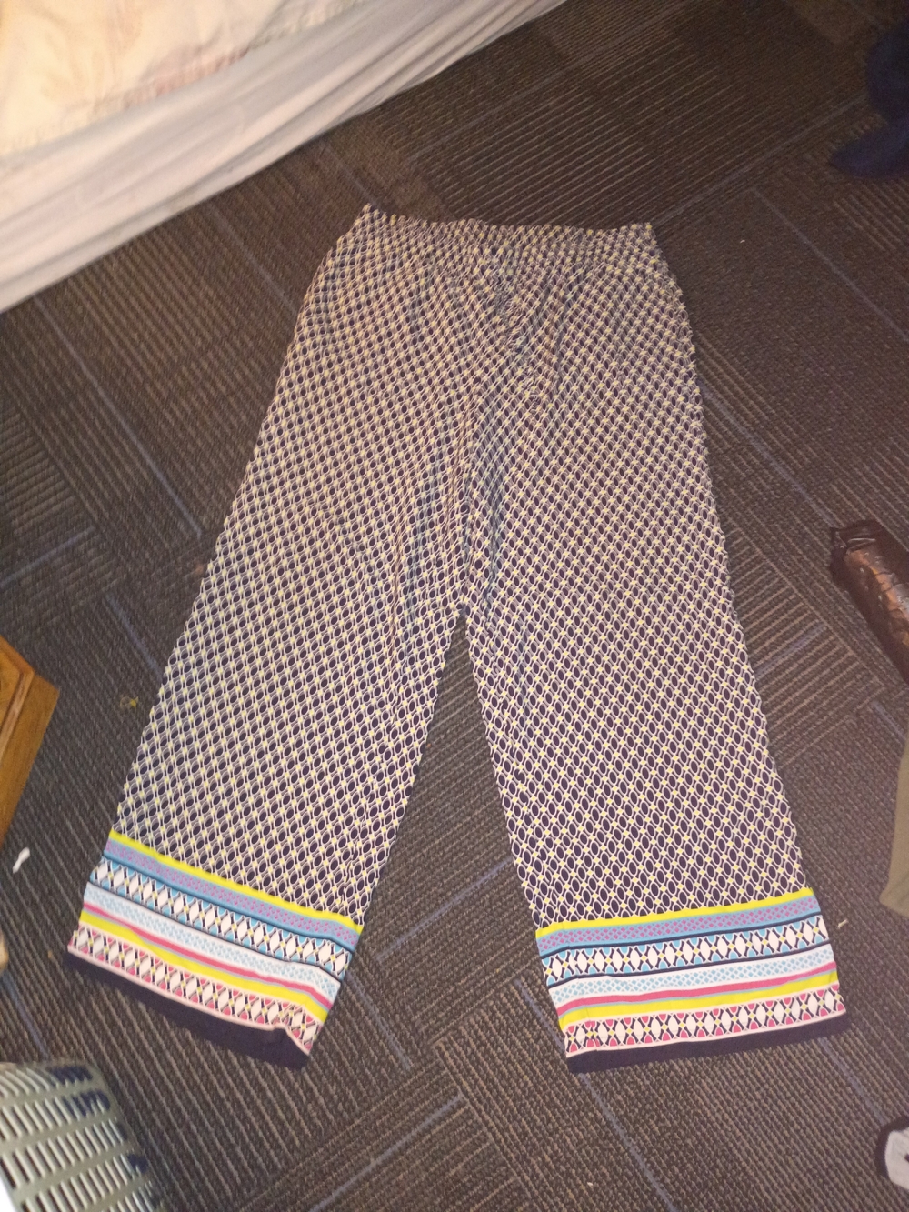 Crown & Ivy Wide-Leg Pants with Colorful Hem